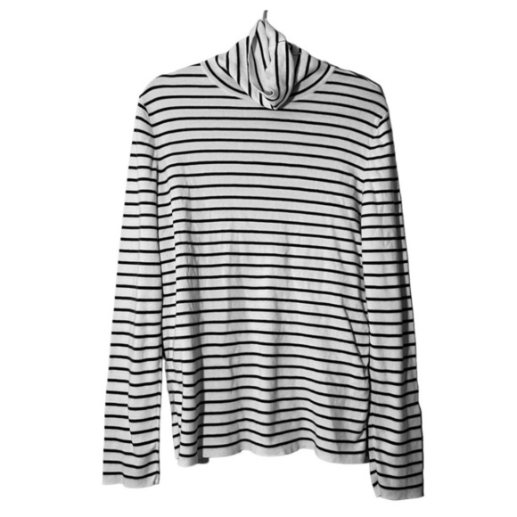 Ralph Lauren Purple Label Tops - RALPH LAUREN Purple Label Striped Turtleneck Sweater